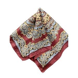 Vintage Givenchy Scarf Unisex One Size Small Square Silk Brown Gray Beige